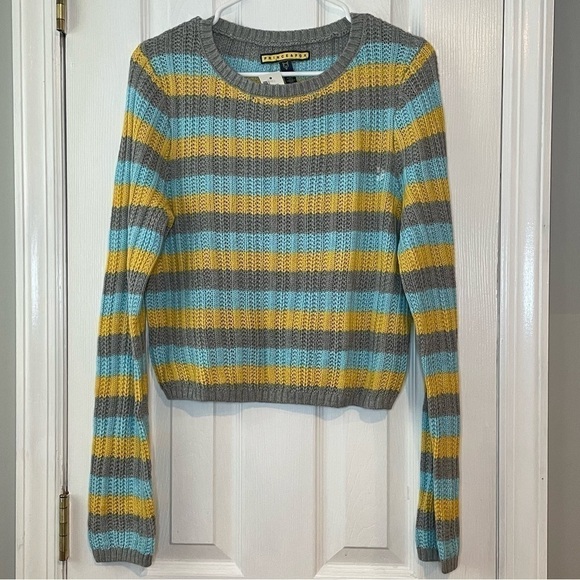 Prince & Fox Striped Crop Sweater Junior Extra Large NWT - Picture 5 of 16